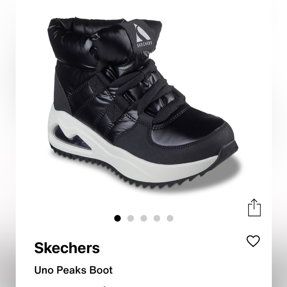 Skechers Uno Peaks Black and White Boot